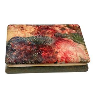 Fausto Corduri Vintage Italian Leather Floral Trinket Jewelry Box Florence Italy